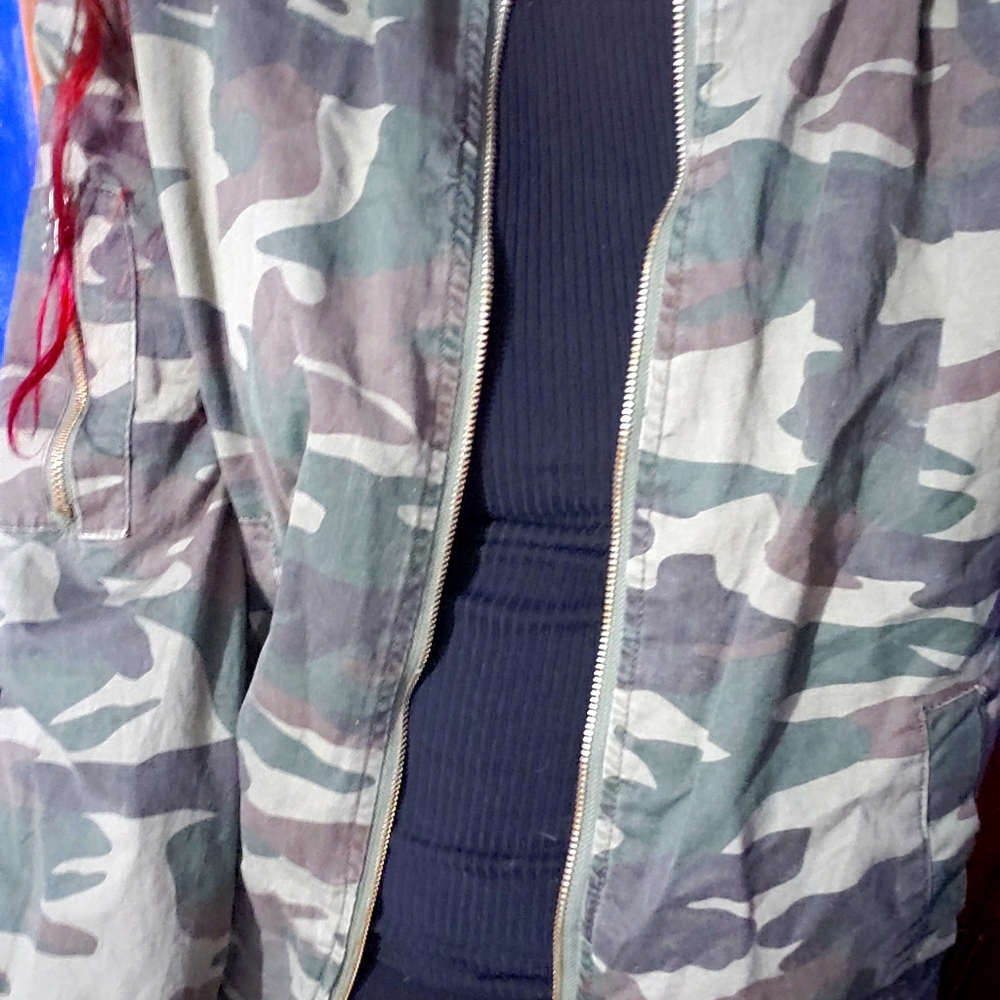 Camo oversized bomber jacket